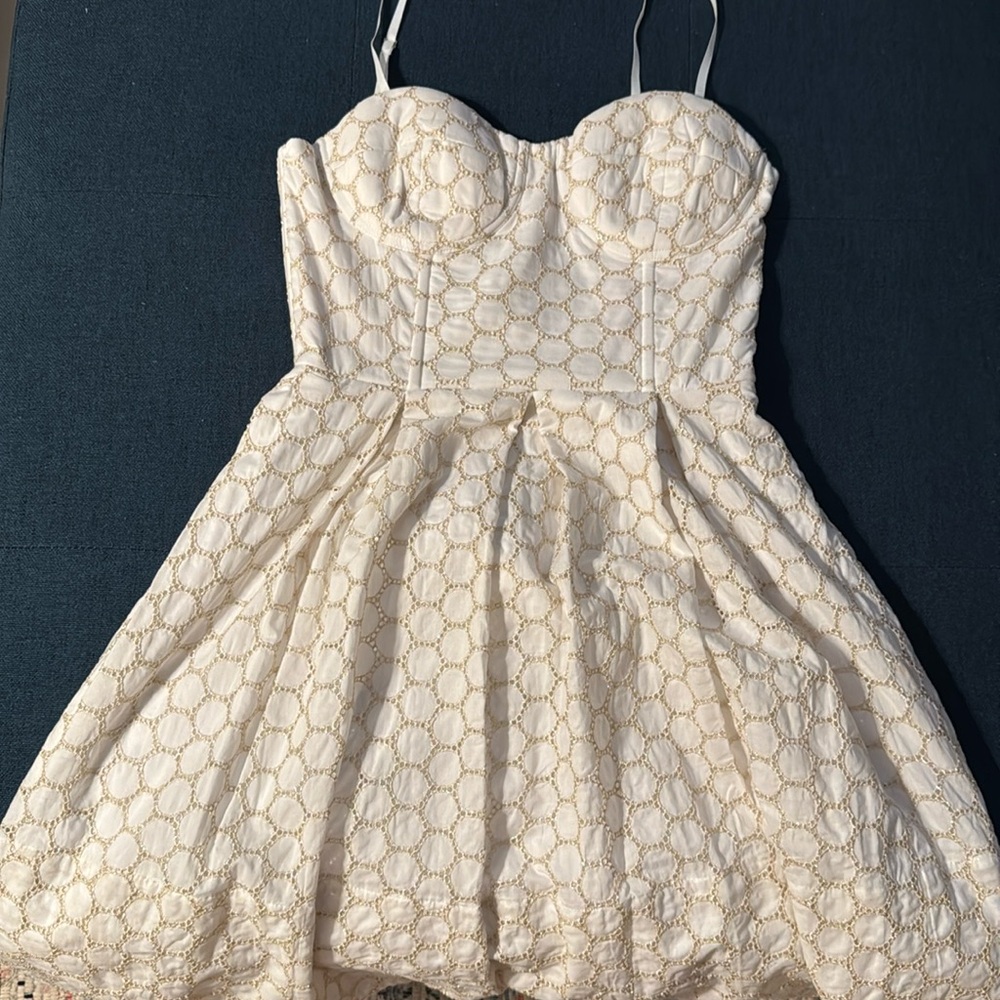 NWT Isaac Mizrahi Corset White Eyelet Dress